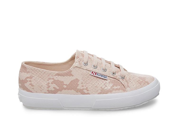 Superga 2750-Synth Snakew Pink Snake - Womens Superga Lace Up Shoes